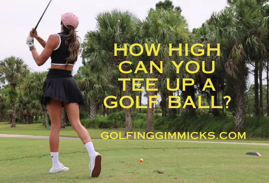 This woman is doing an experiment to see how high can you tee up a golf ball. tee up a golf ball teeing up a golf ball best way to tee up a golf ball tee up a golf ball without bending over